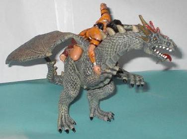 Grüner Drache mit Drachenreiter von Bullyland