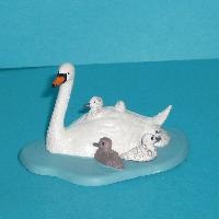Hcker-Schwan mit Babys