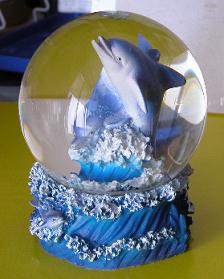 Schneekugel mit Delfin