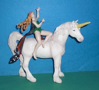 Elfe auf Einhorn