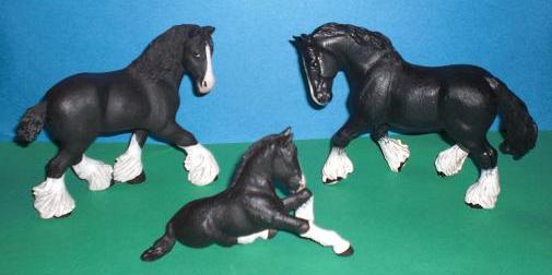 schwarzr Shire Horse Familie 