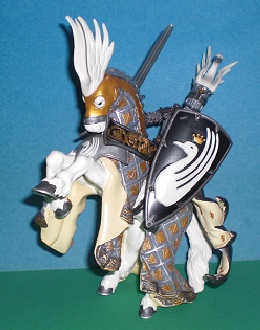 Waffenmeister mit Schwert Schwan weiss auf schwarz