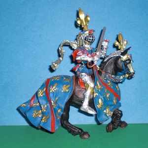 Ritter mit Schwert blau mit Lilien