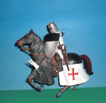 Ritter mit Speer weiss mit rotem Kreuz