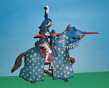 Ritter mit Lanze blau mit Lilien