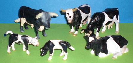 schwarzbunte Holsteiner Kuhfamilie