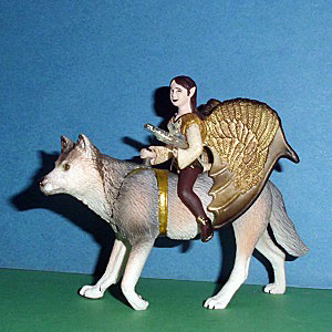 Elfling Jaro auf Wolf