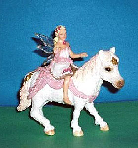 Lilienzarte Elfe auf Pony