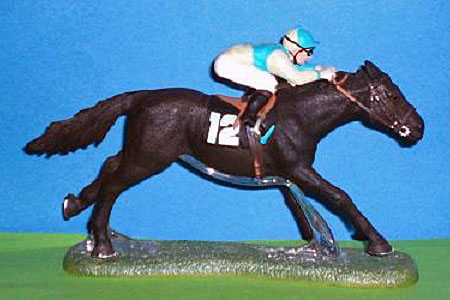 Rennpferd mit Jockey