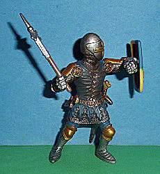 Fusssoldat mit Kriegshammer gelb blau mit Löwe