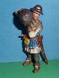 Fusssoldat mit Stein gelb blau mit Löwe