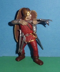 Ritter mit Armbrust rot mit Lilien
