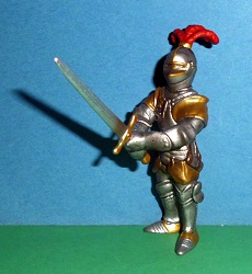 Ritter mit grossem Schwert rot mit Lilien