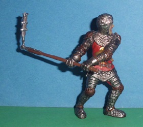 Ritter mit Kriegsflegel rot mit Lilien