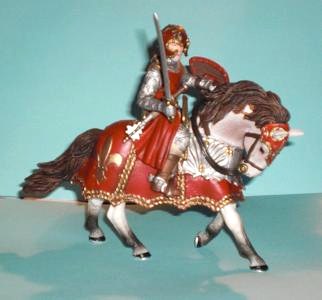 Ritter mit Schwert rot mit Lilien