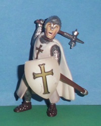 Ritter mit Kriegshammer weiss mit goldenem Kreuz