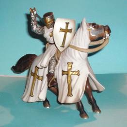 Ritter mit Schwert weiss mit goldenem Kreuz
