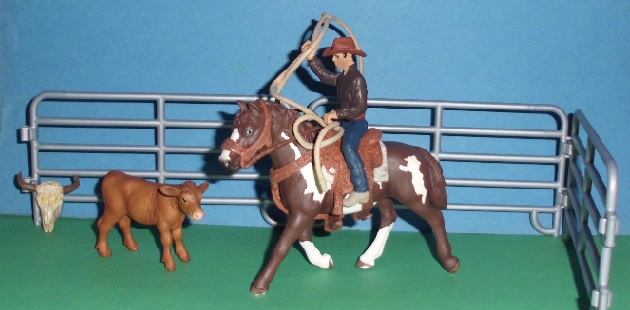 Team roping Cowboy beim Kälberfangen